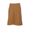 Chloé Canvas Wide-leg Shorts In Brown