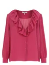 Chloé Ruffled Silk Blouse In Red
