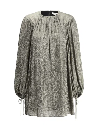 Chloé Silk Crepon Mini Dress In Gray