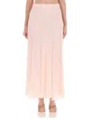 Chloé Women Silk Muslin Maxi Skirt In Pink