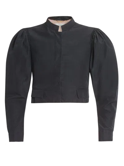 Chloé Women's Silk Puff-sleeve Jacket In Black