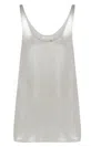 Chloé Laminated Silk Tank Top In Silver