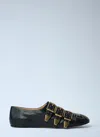 Chloé Susanna Buckle-details Studded Flat Pumps In Black