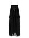 Chloé Open-back Embellished Tiered Silk-georgette Maxi Dress In Black