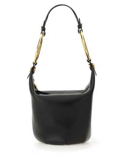 Chloé Bracelet Zip Shoulder Bag In Grained Buffalo Leather In Black