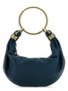 Chloé Tapestry Blue Leather Bracelet Handbag In Blue