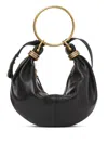 Chloé Women Small Bracelet Hobo Bag In Grained Leather In Black