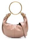 Chloé Women Small Bracelet Hobo Bag In Grained Leather In Nude & Neutrals
