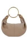 Chloé Women Small Bracelet Hobo Bag In Grained Leather In Nude & Neutrals