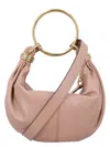 Chloé Women Bracelet Small Leather Hobo Bag In Pink