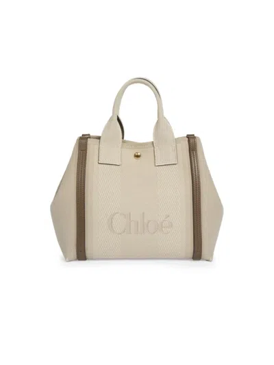 Chloé Women's Small Logo Canvas & Leather Tote Bag In Brown