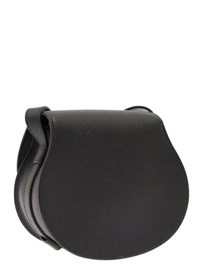 Chloé Women 'small Marcie' Black Saddle Bag In Leather Woman