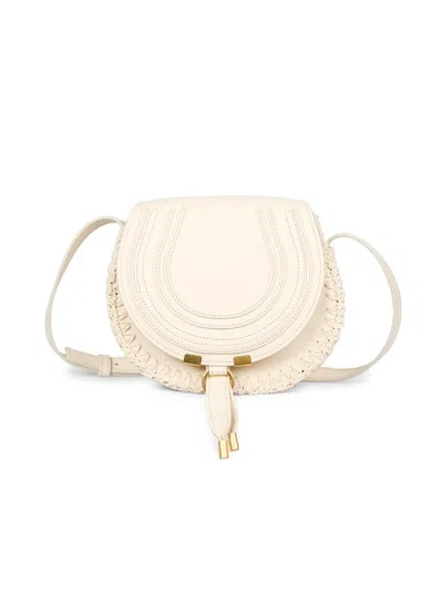Chloé Women's Small Marcie Leather Crossbody Bag In White