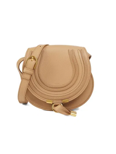 Chloé Women's Small Marcie Leather Saddle Bag In Brown