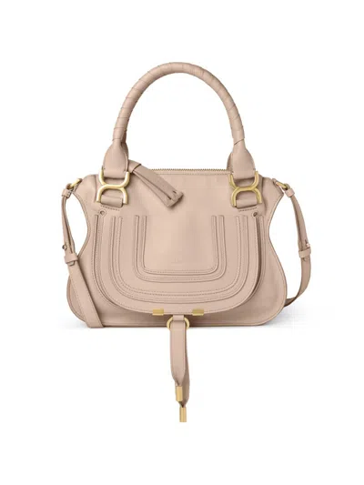 Chloé Women's Small Marcie Leather Satchel Bag In Brown