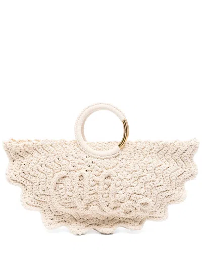 Chloé Women Small Tote Bag Crochet Bracelet Paravent In White