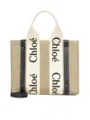 Chloé Women Small Woody Linen Tote Bag