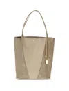 Chloé Medium Leather-suede Spin Tote Bag In Neutral
