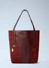Chloé Borsa Shopping Chloè Spin Bordeaux In Pelle E Pelle Scamosciata  Donna In Brown