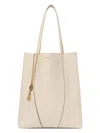 Chloé Spin Medium Tote Bag In Leather In Nude & Neutrals