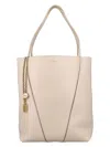 Chloé Spin Medium Tote Bag In Leather In Sweet Beige