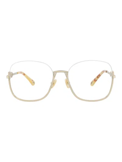 Chloé Women's Square/rectangle Metal Eyeglasses In Transparent