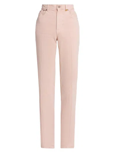 Chloé Women's Stacked Straight-leg Jeans In Pink