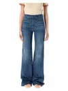 Chloé Women Blue Denim High-waisted Flare Jeans In Blue