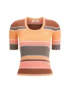 Chloé Embroidered Striped Ribbed Cotton Sweater In Multi