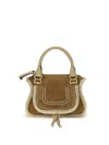 Chloé Women Suede And Shearling Leather Marcie Small Handbag In Brown