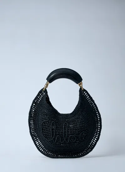 Chloé Women Summer Banana Hobo Shoulder Bag In Black