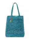 Chloé Women's Summer Banana Logo Crocheted Tote Bag In Blue
