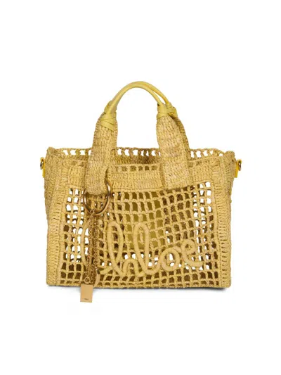 Chloé Women's Summer Banana Small Raffia Tote Bag In Yellow