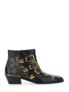 Chloé Susan Studded Leather Ankle Boots In Multi