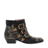 Chloé Women Susan Leather Boots In Black