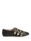 Chloé Susanna Buckle-details Studded Flat Pumps In Black