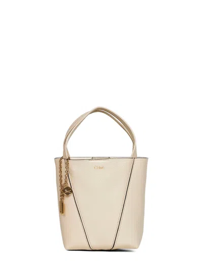 Chloé Women Sweet Beige  Spin Small Tote Bag In Neutral