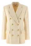 Chloé Double-breasted Blazer With Gold-tone Buttons In White
