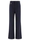 Chloé Tailored  In Wool Grain De Poudre Trousers Blue In Blue