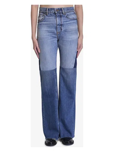 CHLOÉ WOMEN'S THREE-COLOURED PATCHWORK DENIM JEANS