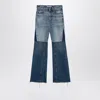 Chloé Patchwork Cotton Denim Jeans In Blue
