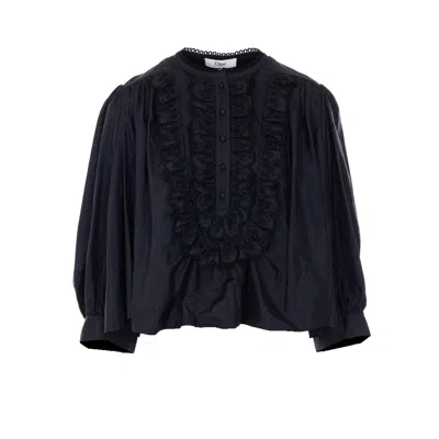 Chloé Black Shirt With Frontal Buttons Closure In Blue