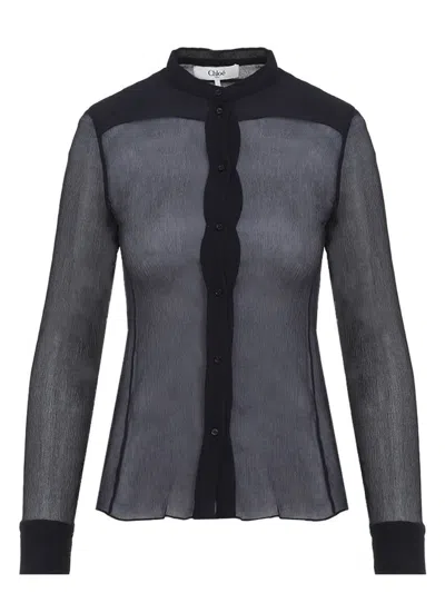 Chloé Women's Transparent Silk Blouse Shirt