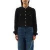 Chloé Embellished Cable-knit Cotton Sweater In Black
