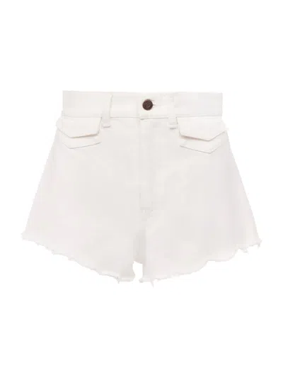 Chloé Women's Twill Cut-off Shorts In White