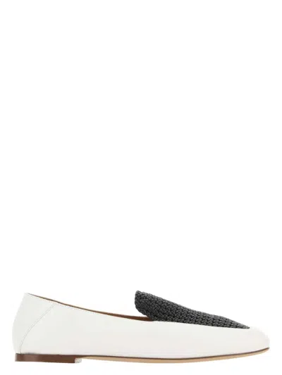 CHLOÉ WOMEN'S TWO-TONE LEATHER OLENE LOAFERS | SIZE IT 40 | CHC23S805CC COLOR 90K
