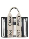 Chloé Women's Two-tone Rubber And Leather Small Woody Shopping Bag | Ch25us397p65 Color 101