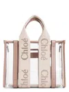 Chloé Two-tone Rubber And Leather Small Woody Shopping Bag