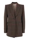 Chloé Tailored Jacket Longline Silhouette In Brown