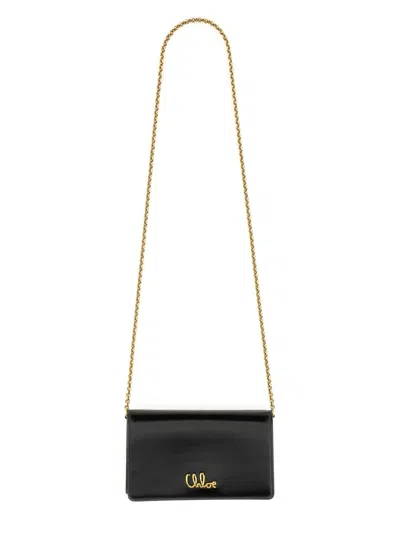 Chloé Chloe' Women Wallet With Flap And Chain "iconic" In Black